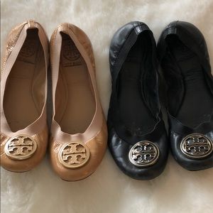 Two pairs of Tory Burch ballet flats